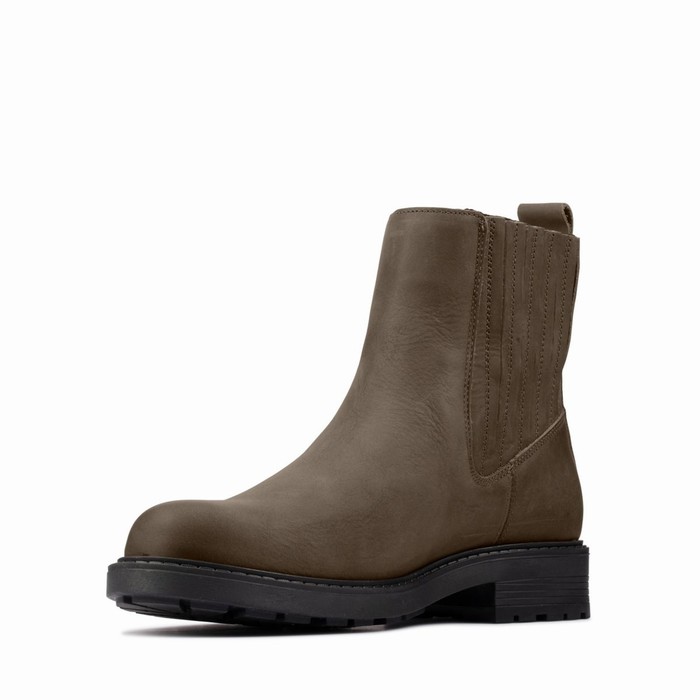 Bottes Clarks Orinoco 2 Mid Femme Vert Olive Foncé | LBJVNSME