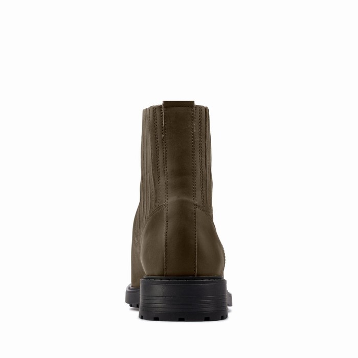 Bottes Clarks Orinoco 2 Mid Femme Vert Olive Foncé | LBJVNSME