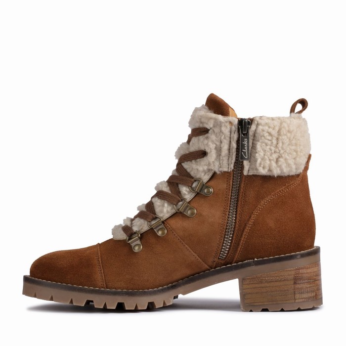 Bottes Clarks Roseleigh Sky Femme Marron Foncé | XIBUVNQM