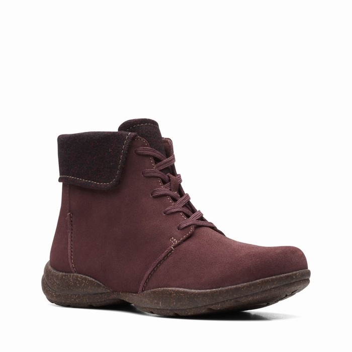 Bottes Clarks Roseville Dentelle Femme Bordeaux | 3HJVGDRY