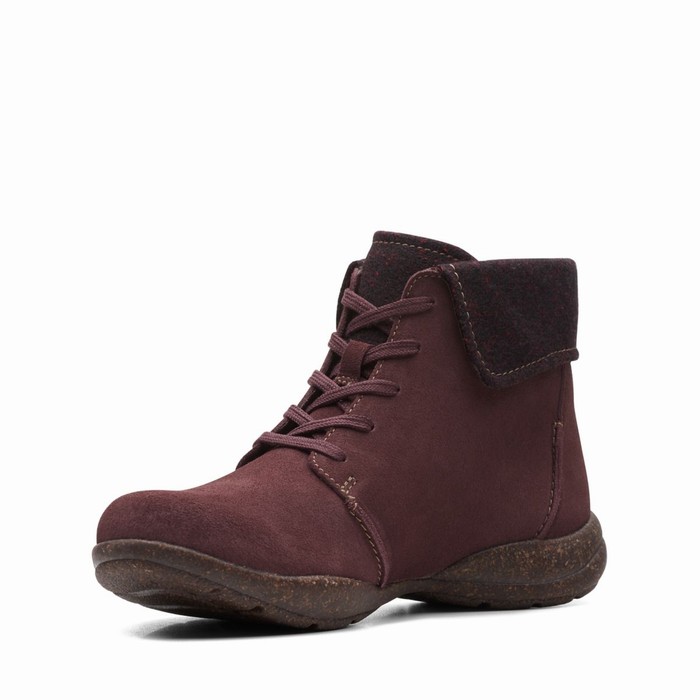 Bottes Clarks Roseville Dentelle Femme Bordeaux | 3HJVGDRY