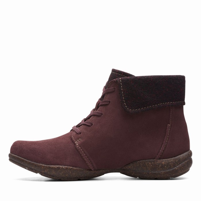 Bottes Clarks Roseville Dentelle Femme Bordeaux | 3HJVGDRY