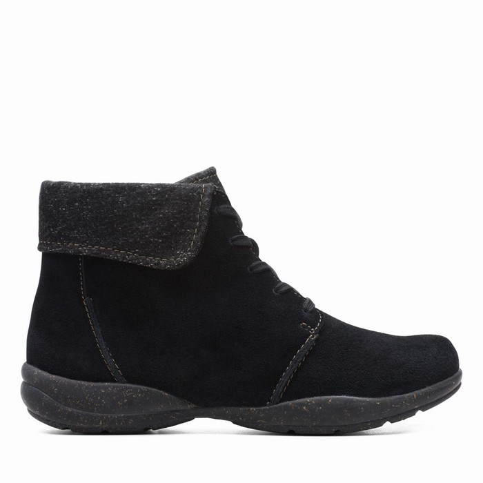 Bottes Clarks Roseville Dentelle Femme Noir | W7TAQ2LP