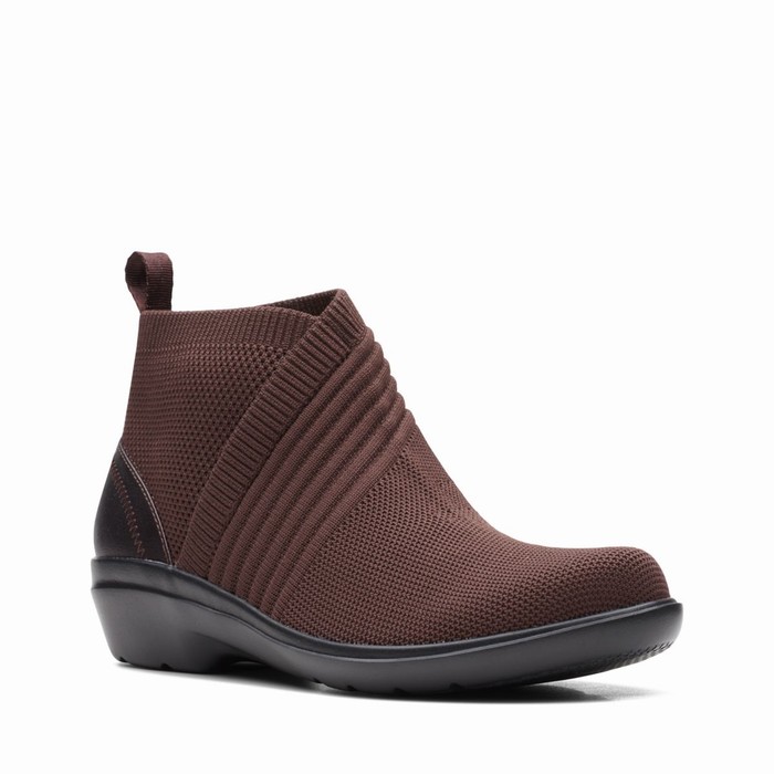 Bottes Clarks Sashlyn Mid Femme Bordeaux | WX3P2LCF