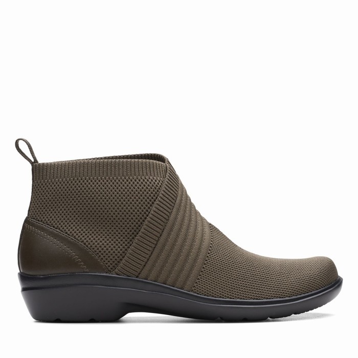 Bottes Clarks Sashlyn Mid Femme Vert Olive Foncé | PJK6ML3M