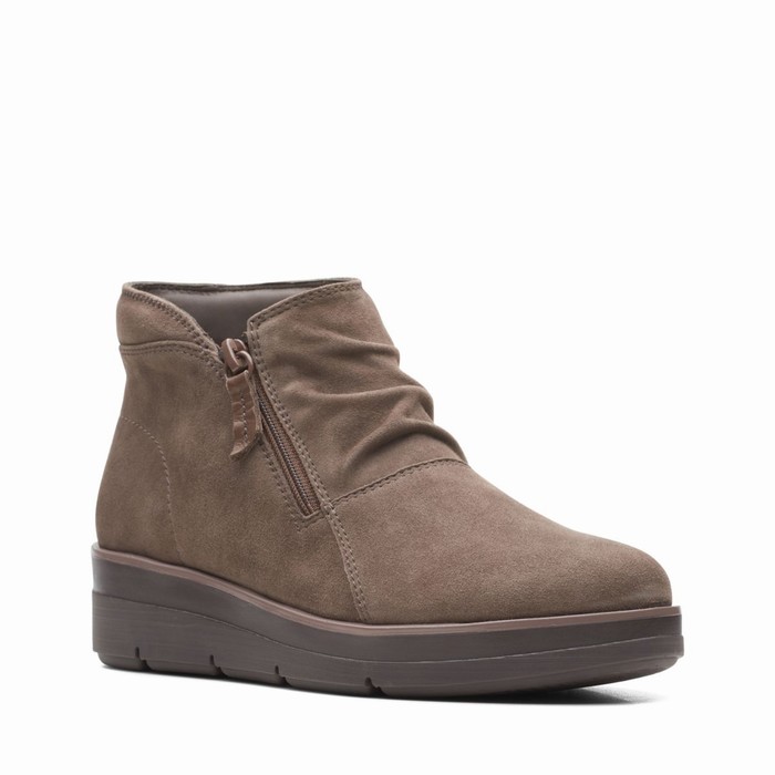 Bottes Clarks Shaylin Up Femme Grise Marron | TAQ9DFOZ