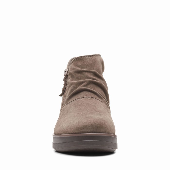 Bottes Clarks Shaylin Up Femme Grise Marron | TAQ9DFOZ