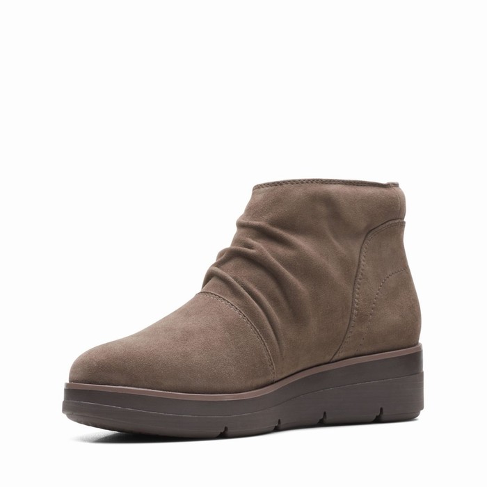 Bottes Clarks Shaylin Up Femme Grise Marron | TAQ9DFOZ