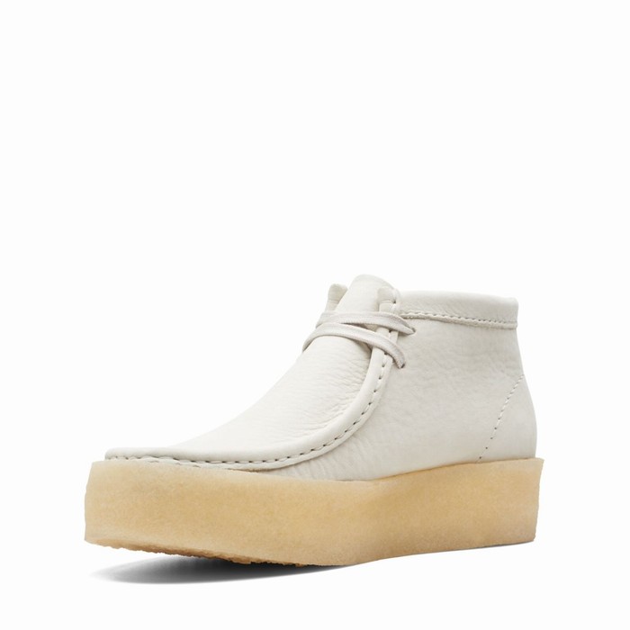 Bottes Clarks Wallabee Cup Femme Blanche | CK3IDSZ6