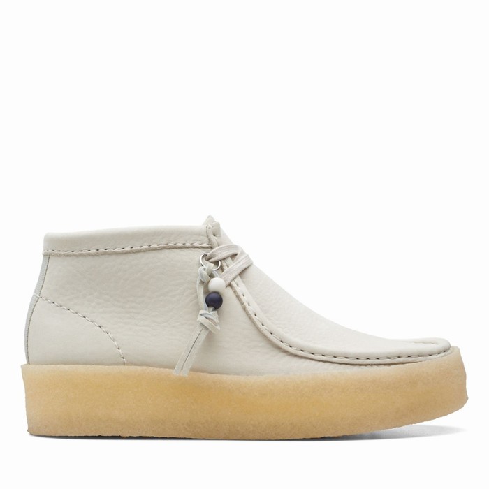 Bottes Clarks Wallabee Cup Femme Blanche | CK3IDSZ6