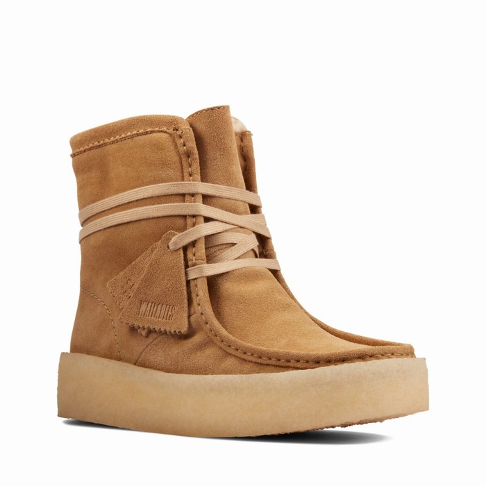 Bottes Clarks Wallabee Cup Hi Femme Marron Clair | G76RE1JC