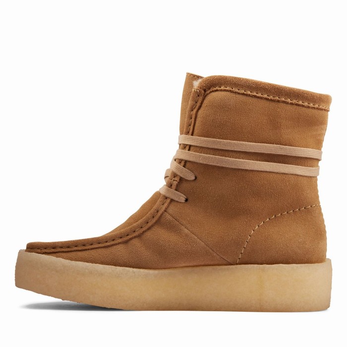 Bottes Clarks Wallabee Cup Hi Femme Marron Clair | G76RE1JC