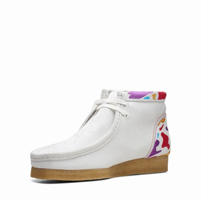 Bottes Clarks Wallabee Homme Blanche | P3ONBZLC