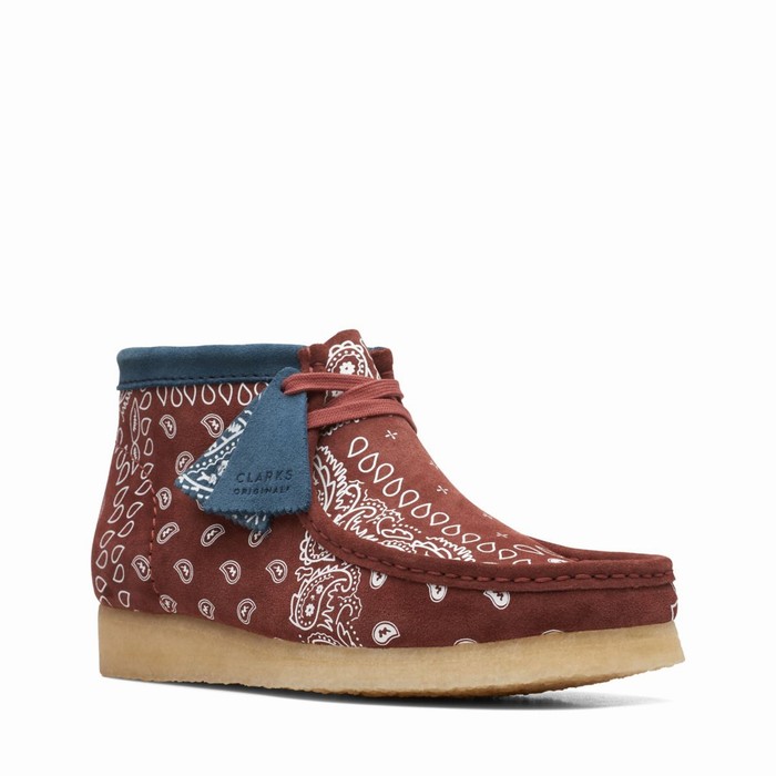 Bottes Clarks Wallabee Homme Rouge Foncé | FTE98VOC