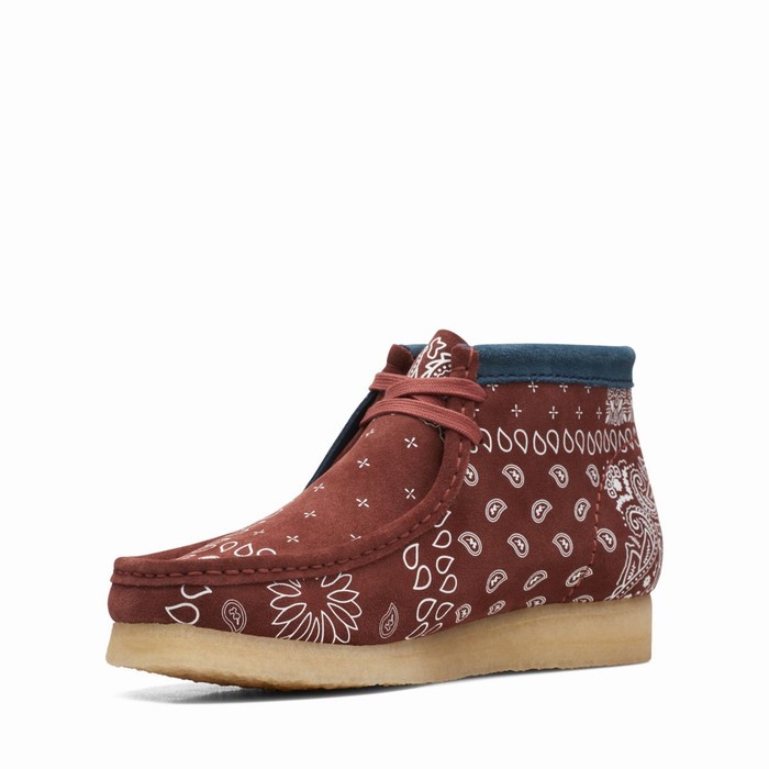 Bottes Clarks Wallabee Homme Rouge Foncé | FTE98VOC