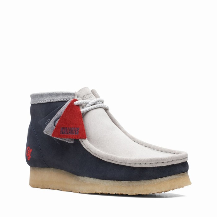 Bottes Clarks Wallabee VCY Homme Bleu Marine Grise | BUMOJNWT