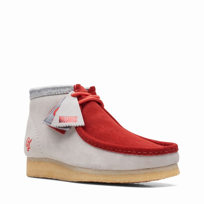 Bottes Clarks Wallabee VCY Homme Rouge Grise | L4D8KJQM