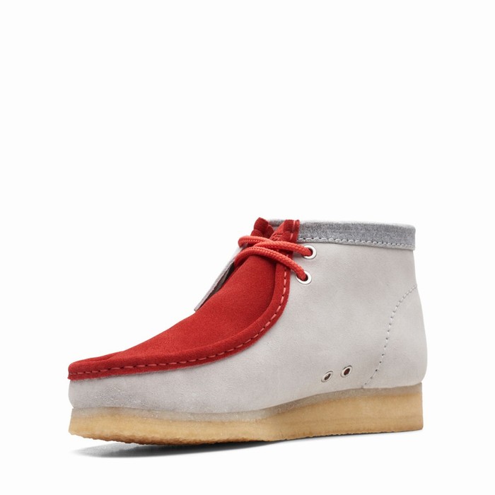 Bottes Clarks Wallabee VCY Homme Rouge Grise | L4D8KJQM