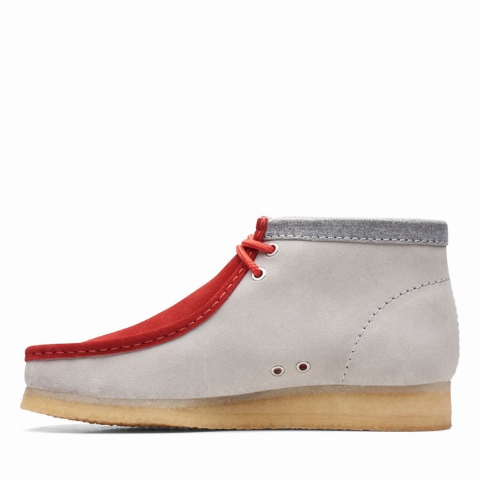 Bottes Clarks Wallabee VCY Homme Rouge Grise | L4D8KJQM