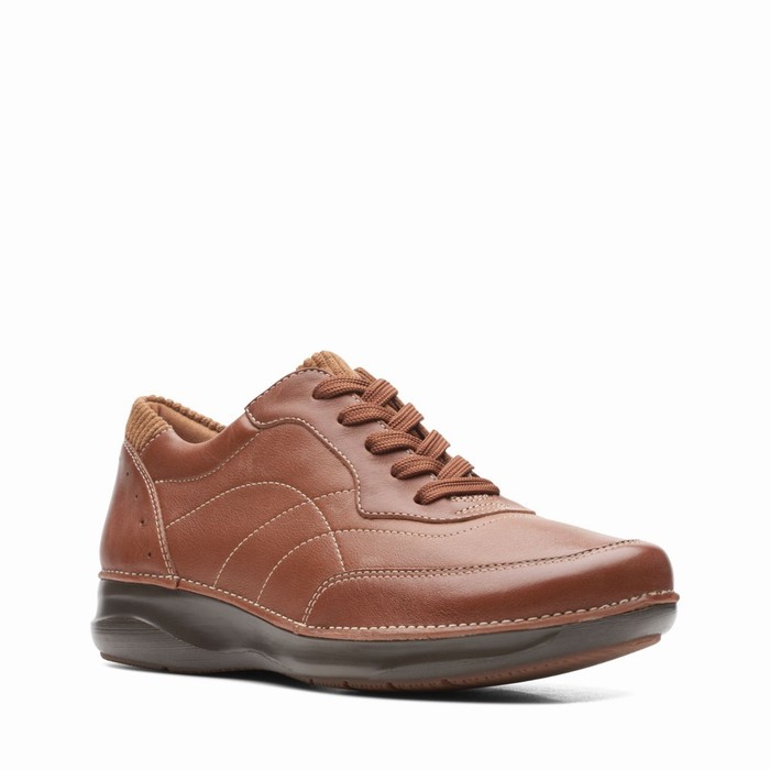 Chaussures Plates Clarks Appley Tie Femme Marron Foncé | T3SKDJRW