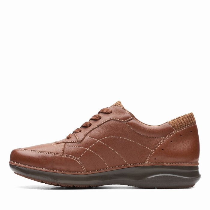 Chaussures Plates Clarks Appley Tie Femme Marron Foncé | T3SKDJRW