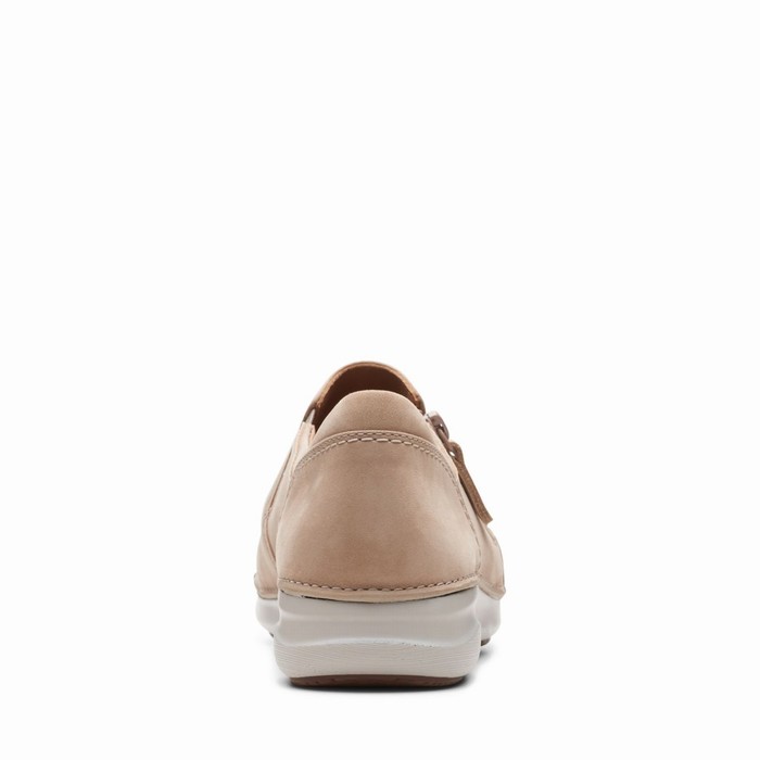 Chaussures Plates Clarks Appley Zip Femme Marron | JAYELUTG