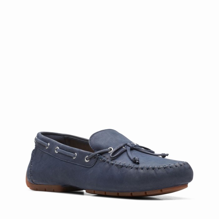 Chaussures Plates Clarks C Mocc Tie Femme Bleu Marine | 8CHZPLIJ