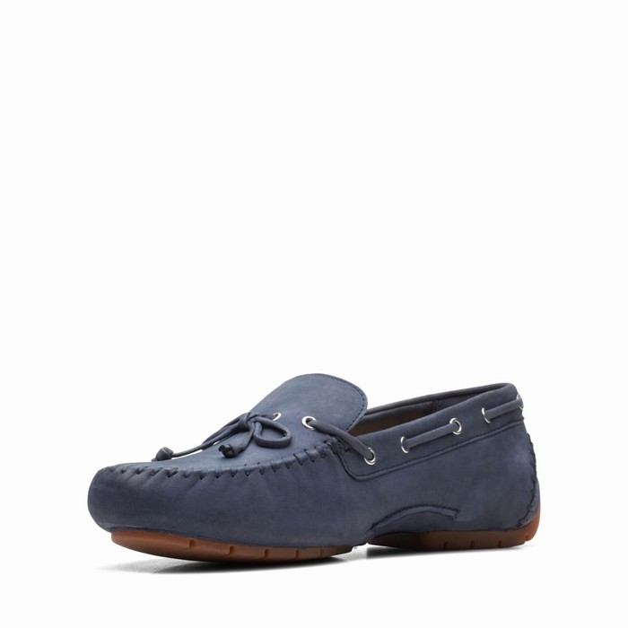 Chaussures Plates Clarks C Mocc Tie Femme Bleu Marine | 8CHZPLIJ