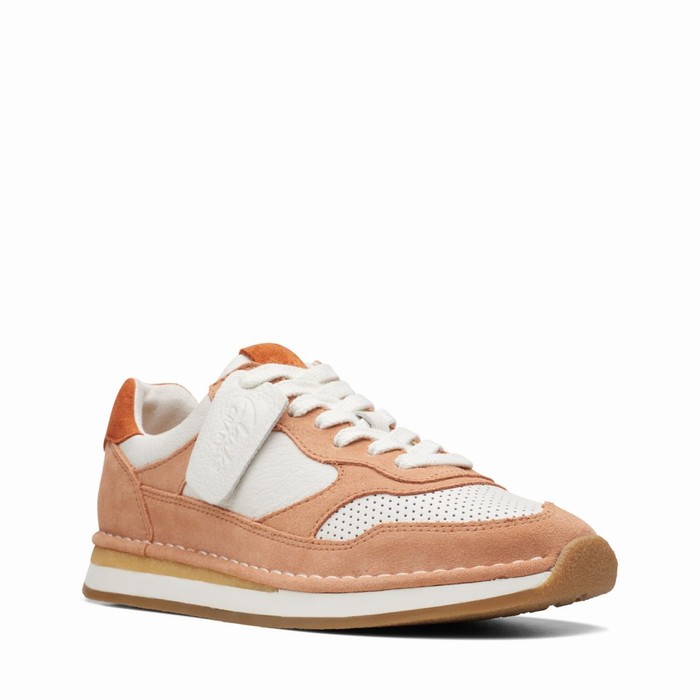 Chaussures Plates Clarks Craft Run Tor Femme Corail Blanche | CFAFMJRO