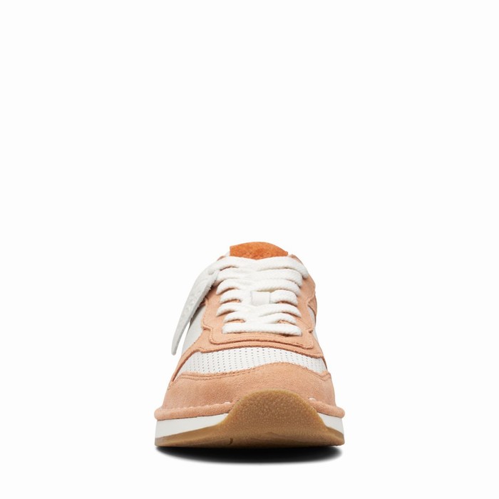 Chaussures Plates Clarks Craft Run Tor Femme Corail Blanche | CFAFMJRO