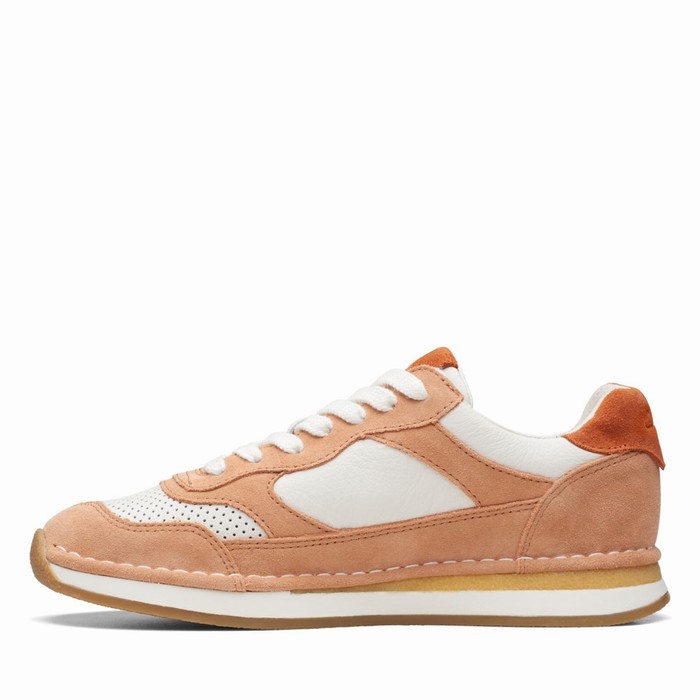 Chaussures Plates Clarks Craft Run Tor Femme Corail Blanche | CFAFMJRO