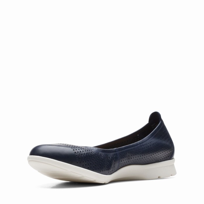 Chaussures Plates Clarks Jenette Ease Femme Bleu Marine | OLNFZIP4