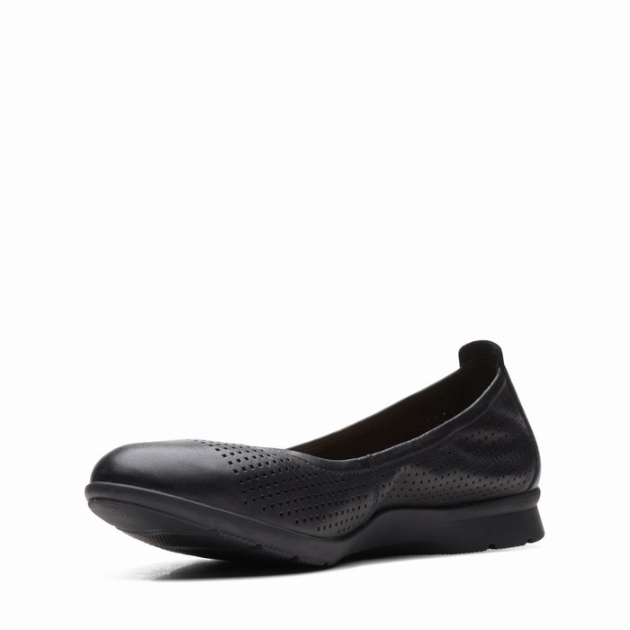 Chaussures Plates Clarks Jenette Ease Femme Noir | VQYCXIUD