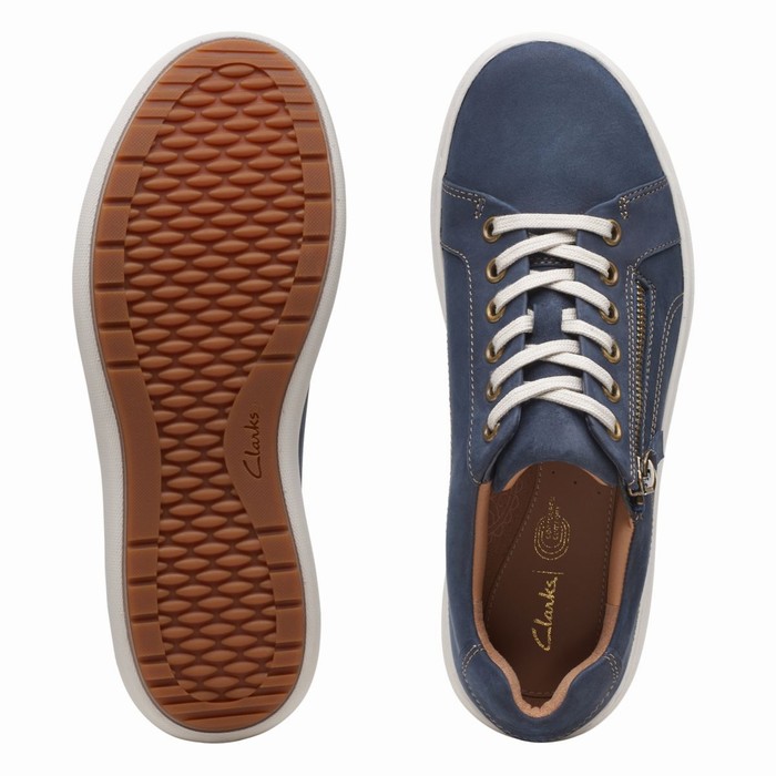 Chaussures Plates Clarks Nalle Dentelle Femme Bleu Marine | ZZFTNIYR