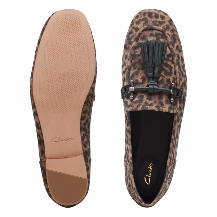 Chaussures Plates Clarks Pure 2 Tassel Femme Leopard | JEVQB6CG