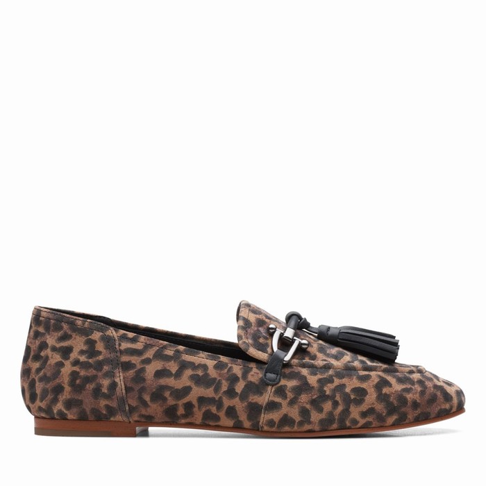 Chaussures Plates Clarks Pure 2 Tassel Femme Leopard | JEVQB6CG