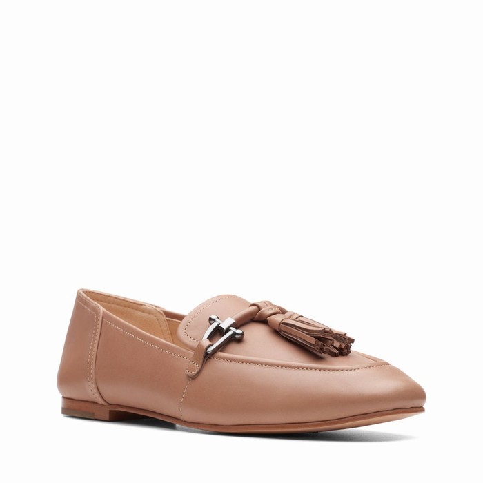 Chaussures Plates Clarks Pure 2 Tassel Femme Corail | SEABXKDT