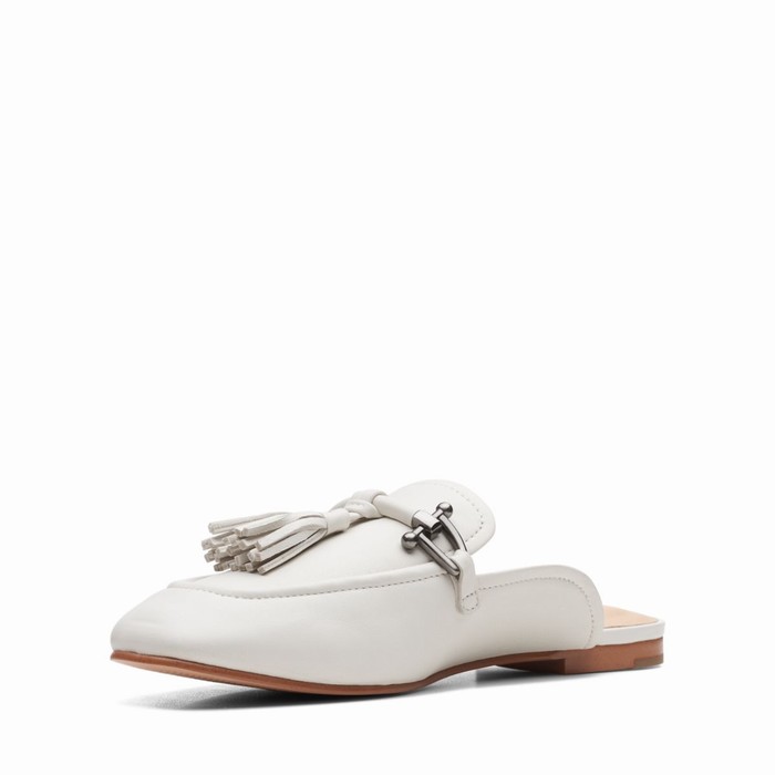 Chaussures Plates Clarks Pure 2 Trim Femme Blanche | MUWCFJD4