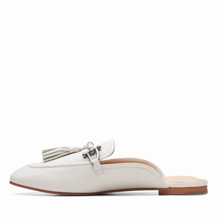 Chaussures Plates Clarks Pure 2 Trim Femme Blanche | MUWCFJD4