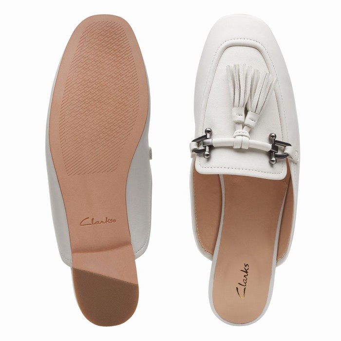 Chaussures Plates Clarks Pure 2 Trim Femme Blanche | MUWCFJD4