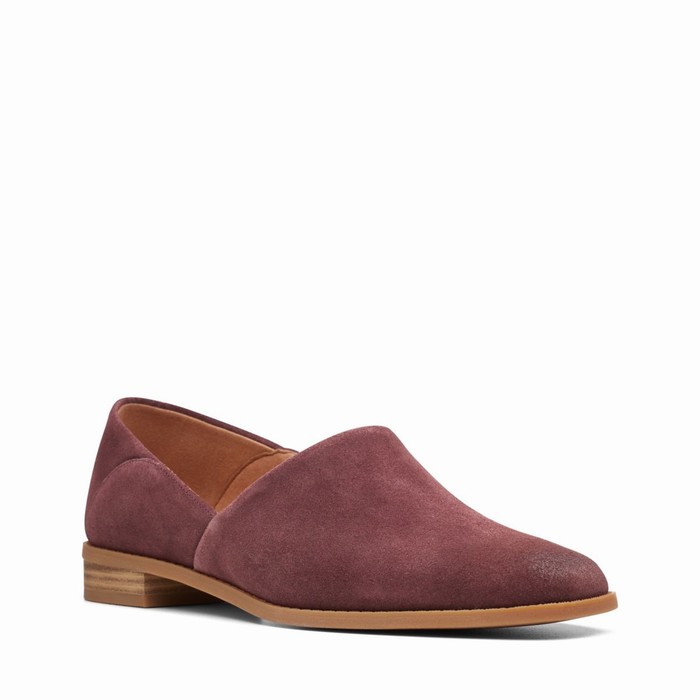 Chaussures Plates Clarks Pure Belle Femme Bordeaux | DP1IHXPR