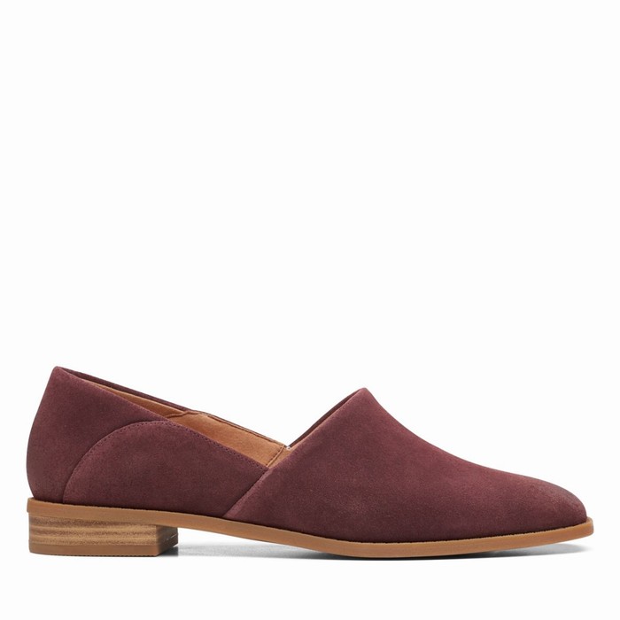 Chaussures Plates Clarks Pure Belle Femme Bordeaux | DP1IHXPR