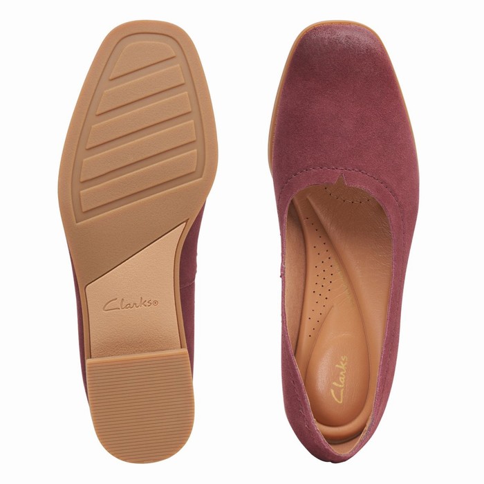 Chaussures Plates Clarks Pure Walk Femme Bordeaux | 09URFCPG