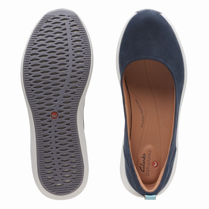 Chaussures Plates Clarks Un Rio Vibe Femme Bleu Marine | YFTVMWZL