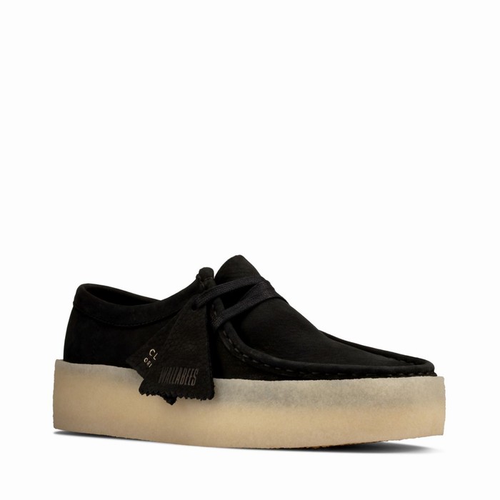 Chaussures Plates Clarks Wallabee Cup Femme Noir | FO9EKGU8