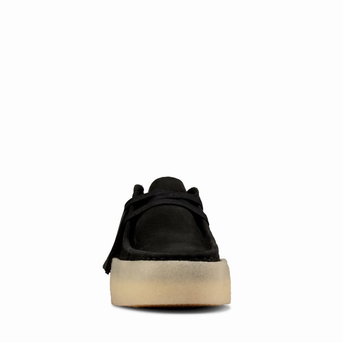 Chaussures Plates Clarks Wallabee Cup Femme Noir | FO9EKGU8