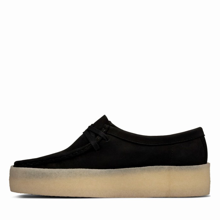 Chaussures Plates Clarks Wallabee Cup Femme Noir | FO9EKGU8