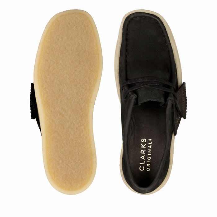 Chaussures Plates Clarks Wallabee Cup Femme Noir | FO9EKGU8