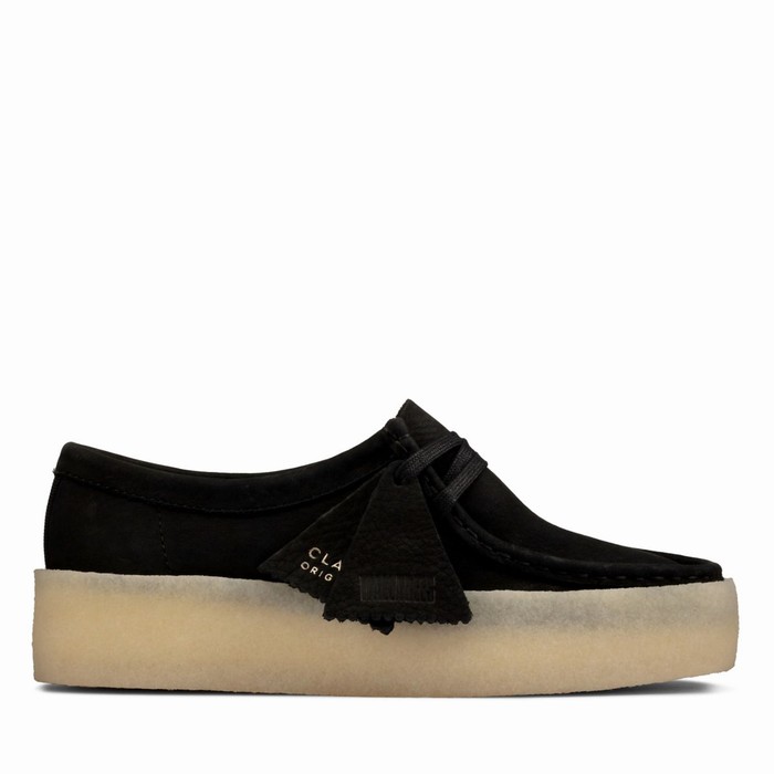 Chaussures Plates Clarks Wallabee Cup Femme Noir | FO9EKGU8