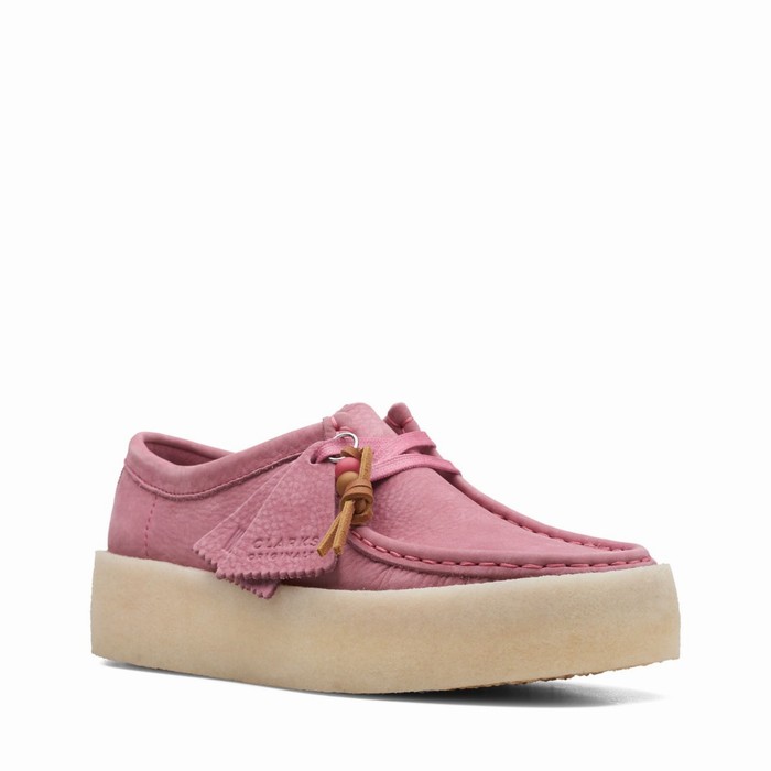 Chaussures Plates Clarks Wallabee Cup Femme Rose | ORZCWMPG